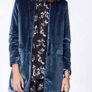 Wildfang blue velvet blazer (NWOT)